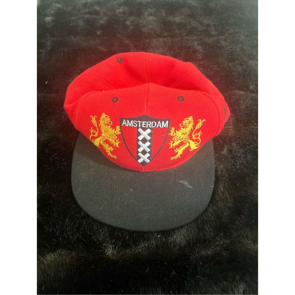 Amsterdam Adjustable Hat red embroidered one size cap